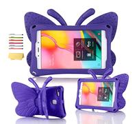 UUcovers Kids Case for Amazon Kindle Fire HD 8 Tablet (8th/7th/6th Generation, 2018/2017/2016) 8" with Handle Folding Kickstand Kid-Proof Shockproof EVA Foam Lightweight Stand Cover, Purple Butterfly