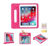 UUcovers Kids Case for Apple iPad Pro 12.9 inch 2017/2015 Release (2nd/1st Generation) with Pencil Holder & Rotating Kickstand & Swivel Handle Soft EVA Foam Shockproof Rugged Folio Stand Cover, Rose