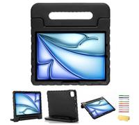 UUcovers Kids Case for iPad Pro 11 inch M4 (2024) (Model: A2836/A2837/A3006) (5th Gen) with 180° Rotating Handle/Kickstand/Pencil Holder/Stand Shockproof Cute Soft EVA Heavy Duty Rugged Cover, Black