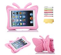 UUcovers Kids Proof Case for Apple iPad Mini 5/4/3/2/1 with Kickstand 3D Cartoon Soft EVA Foam Lightweight Shockproof Cover iPad Mini 5th (2019) 4th/3rd/2nd/1st Generation 7.9", Pink Butterfly