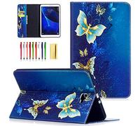 UUcovers Samsung Galaxy Tab A 10.1 Case - Slim Fit Premium PU Leather Folio Flip Stand Case Wallet Case Magnetic Cover for Samsung Galaxy Tab A 10.1 Inch Tablet SM-T580/T585 - Blue Butterfly