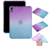 UUcovers Translucent Gradient Back Case for Apple iPad Mini 6 Tablet (8.3 inch) 2021 Cover Soft TPU Shockproof Matte Clear Silicone Impact Resistant Cover for iPad Mini 6th Generation, Purple & Green