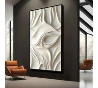 UUDEZO Abstract 3D Textured Canvas Painting Wall Art Modern Home Decor Mural Geometry Poster Print for Bedroom Living Room(70x140cm(28x55in)) Black Frame