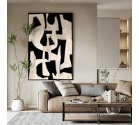 UUDEZO Abstract Black and White Canvas Wall Art Wall Frames for Living Room Decorations For All Occasions Artworks Pictures 90x140cm(35x55inch) with Black Frame