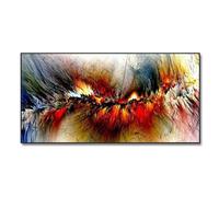 UUDEZO Colorful Large Abstract Canvas Wall Art For Living Room Bedroom Home Decorations 97x195cm/(38x77inch) with Black Frame