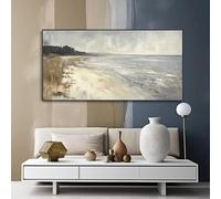 UUDEZO Extra Large Modern Abstract Beach Winter Coastal Wall Art Large Living Room, Bedroom, Classroom Decor(55x110cm(22x43in) Black Framed