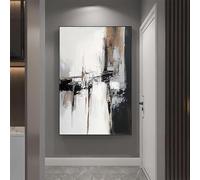 UUDEZO Framed Boho Gray and Black Modern Abstract Wall Art for Living Room Wall Art Oversized Wall Art Decor(60x90cm/(24x36inch)/with Black Frame)