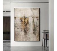 UUDEZO Large Abstract Brown Painting Wall Decor, Modern Boho Decor Pictures For Living Room Wall Decoratio(96x160cm/38x63inch) with Black Frame