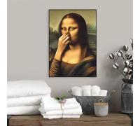 UUDEZO Mona Lisa Funny Bathroom Wall Art Poster Prints Toilet Humor Bathroom Vintage Bad Smell Canvas Painting Decor(70x110cm(28x43in))