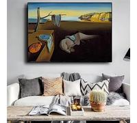 UUDEZO Salvador Dali The Persistence of Memory Clocks Surreal Oil Painting Canvas Poster Cuadros Wall Art Picture For Living Room(20x30cm(8x12inch))
