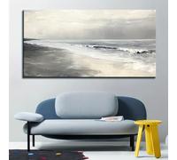 UUDEZO Seaside Landscape Canvas Art Framed Abstract Oil Paintings Ideal for Decorating Your Living Room(80x160cm(31x63in)