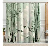 UUDIHO Bamboo Green Shower Curtain - Machine Washable Polyester, 22 Hooks, Vintage Chinese Style, Serene Bamboo Design(160x240cm/63x94in(WxH)/Bathroom Curtains)