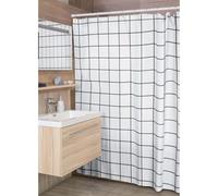 UUDIHO Black and white shower curtain, Grid check bath Mildew Resistant Washable for Bathroom Grid check bath curtain 180x150cm/71x59in(WxH) Shower Curtain