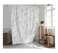 UUDIHO Black and white shower curtains Mould Proof Resistant Bathroom Wet Room Extra Long Polyester Fabric Shower Curtain With Hooks 80x180cm/31x71in(WxH) Shower Curtain