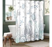 UUDIHO Black and white underwater world Bathing Curtain Bathroom Shower Curtain Waterproof With 12 Hooks Home Decor(145x213cm/57x84in(WxH) Bathtub Curtains)