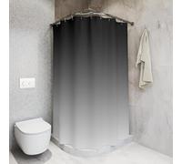 UUDIHO Black Fabric Shower Curtain Liner Fabric | Grey White Ombre Bath Curtain Soft Hotel for Modern Home Simple Bath Curtains 75x190cm/30x75in(WxH) Shower Curtains