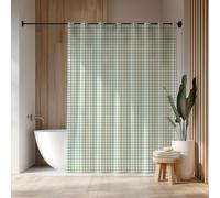 UUDIHO Gingham Green Shower Curtain Liner, Waterproof Fabric Polyester Curtain Long for Dorm Apartment Guest Bathroom Girl 200x200cm/79x79in(WxH) Shower Curtains