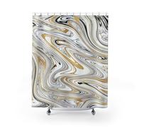 UUDIHO Gold Boho Shower Curtain, Mould Proof Resistant Bathroom Fabric Bath Curtain Beige Marble Print Bathroom Decor 150x220cm/59x87in(WxH) Shower Curtain