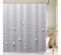UUDIHO Gray Gradient Art Water Droplets Shower Curtain, Print Modern Nordic Polyster Home Decor Bathroom Curtain with Hooks(180x250cm/71x98in(WxH)/Bathroom Curtains)