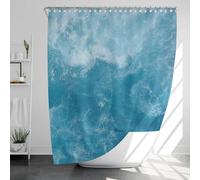 UUDIHO Heavy Duty Ocean Shower Curtain and Liner with 12 Hooks, Washable Cloth Shower Liner for Bathroom Decor 133x220cm/52x87in(WxH) Bathroom Curtains
