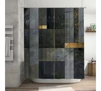 UUDIHO Modern Luxury Marble Effect Shower Curtain Waterproof Bathroom Decor Gold Accents Gray Black White Bath Tub Shower(120x190cm/47x75in(WxH) Bathtub Curtains)