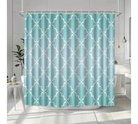 UUDIHO Nordic Green Gradient Geometric Pattern Shower Curtain, Perfect for Modern Bathroom Window Decor(90x200cm/35x79in(WxH) Shower Partition)