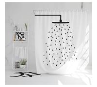 UUDIHO Shower head shower curtain Liner, Fabric Black and white bath curtain Liner, Extra long and standard size, Funny bathroom decor 150x220cm/59x87in(WxH) Shower Curtain