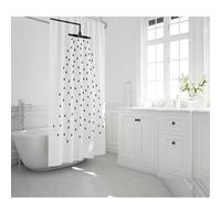 UUDIHO Shower Head Waterproof Fabric Shower Curtain Liner, Black and white Fabric Shower Curtains for Bathroom Machine Washable 150x220cm/59x87in(WxH) Shower Curtain