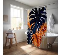 UUDIHO Tropical Leaf Shower Curtain | Waterproof Fabric Bath Curtain Farmhouse Curtains for Bathroom Fabric Washable(110x200cm/43x79in(WxH)/Bathroom Curtains)