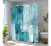 UUDIHO Turquoise Extra Long Shower Curtains Liner, Soft Vibrant Blue-Green Design for Stylish Heavy Duty Fabric Bathroom Decor(180x210cm/71x83in(WxH)/Bathroom Curtain)