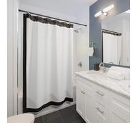 UUDIHO Washable Chic Bathroom Black Trim Shower Curtain, Mould Proof Resistant Resistant Washable for Bath Tub Wet Room 180x150cm/71x59in(WxH) Shower Curtain