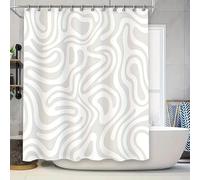 UUDIHO White Beige Waterproof Shower Curtain Fabric for Bathroom Home Decor(135x190cm/53x75in(WxH)/Bathroom Curtains)