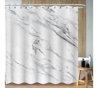 UUDIHO White marble style shower curtains Liner, Black abstract lines bathroom curtains, Bath Decor Waterproof plastic curtains 75x200cm/30x79in(WxH) Bathroom Curtains