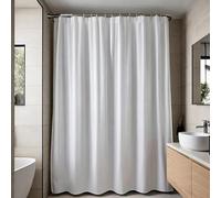 UUDIHO White Shower Curtain Liner, Custom Shower Curtains, Soft Cloth Shower Liner Modern Luxury Hotel Style with 12 Plastic Hooks 200x220cm/79x87in(WxH) Shower Curtain