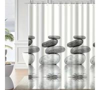 UUDIHO Zen Stone Bamboo Water Splash Reflection Shower Curtain, Machine Washable,easy Installation, Bathtub Curtain Decor(182x182cm/72x72in(WxH)/Bathtub Curtains)