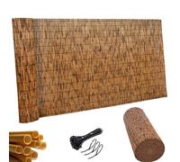UUDQCD Natural Peeled Balcony Privacy Screen Bamboo Fence Screening Roll, Garden Fencing Panel （101x610cm）