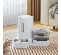 UUE Automatic Feeder for Cats/Dogs, 1.5 kg Automatic Cat Feeder and 1.8 L Water Dispenser Dog, 2-in-1 Automatic, Gravity Cat Food, Grey, BPA-Free/USB Charging