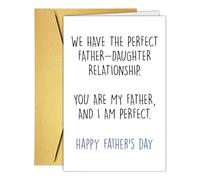 UUEFKTN Funny Father's Day Card from Daughter, Humorous Greeting Card Gift for Dad - Perfect Father-Daughter Relationship