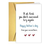UUEFKTN Funny Fathers Day Card from Second Born, Humorous Father's Day Card Gift for Dad