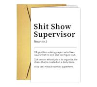 UUEFKTN Funny Show Supervisor Definition Card, Humor Boss's Day Card, Appreciation Card Thanks Gift for Boss Manager Leader, Card For Boss, Gift For Boss, Supervisor Leaving Card