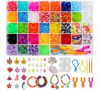 UUEMB 2500+ Loom Bands Craft Kit for Kids, 30 Colors Loom Rubber Bands for DIY Bracelet Making Kits, Loom Twist Bands with More Accessories in Storage Case for Party, X-mas Birthday Gift for Kids