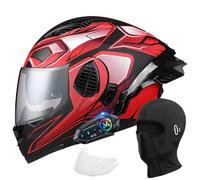 Uueybsg Bluetooth Flip Up Modular Motorbike Helmet Full Face Motorcycle Helmet with Double Visor Integrated Helmet DOT/ECE Approved Racing Crash Moped Helmet for Adults Women and Men S~XL