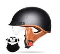Uueybsg Retro Motorcycle Half Helmet Open Face Motorbike Helmets with Drop-Down Sun Visor Vintage Helmet DOT/ECE Approved Bike Cruiser Chopper Moped Scooter Helmet for Adults Men and Women