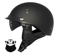 Uueybsg Vintage German Motorcycle Half Helmet Retro Open Face Motorbike Helmet with Drop-Down Sun Visor DOT/ECE Approved Bike Cruiser Crash Moped Scooter Helmet for Adult Men Women 57~64cm