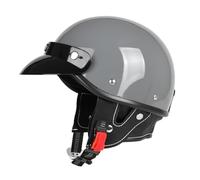 Uueybsg Vintage Motorcycle Half Helmet Open Face Motorbike Helmets with Brim DOT/ECE Approved Half Shell Cap with Detachable Scarf Cruiser Chopper Moped Scooter Helmet for Adults Men Women