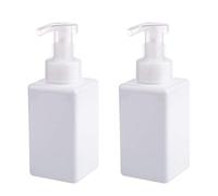 UUJOLY Foaming Soap Dispenser, 450ml (15oz) Refillable Pump Bottle for Liquid Soap, Shampoo, Body Wash (2 Pcs) (White)