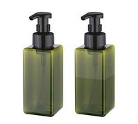 UUJOLY Foaming Soap Dispenser 650ml (22oz) Refillable Plastic Pump Bottle for Liquid Soap, Shampoo, Body Wash (2 Pcs) (Green)