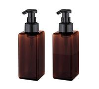 UUJOLY Foaming Soap Dispenser 650ml (22oz) Refillable Plastic Pump Bottle for Liquid Soap, Shampoo, Body Wash (2 Pcs) (Amber)
