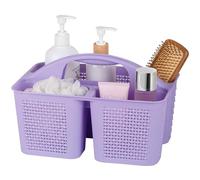 UUJOLY Plastic Portable Shower Caddy Basket Bucket, Cleaning Shower Basket with Handle Compartments Storage Basket Organizer for Bathroom Kitchen College Dorm Sink, Purple