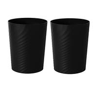 UUJOLY Plastic Small Trash Can Wastebasket, Garbage Container Basket for Bathrooms, Laundry Room, Kitchens, Offices, Kids Rooms, Dorms, (Black, 1.8 Gallon/2 Pack)